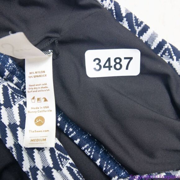NEW Seea Free People Seea Georgia Surf Top in navy mini chevron, M - Picture 9 of 14